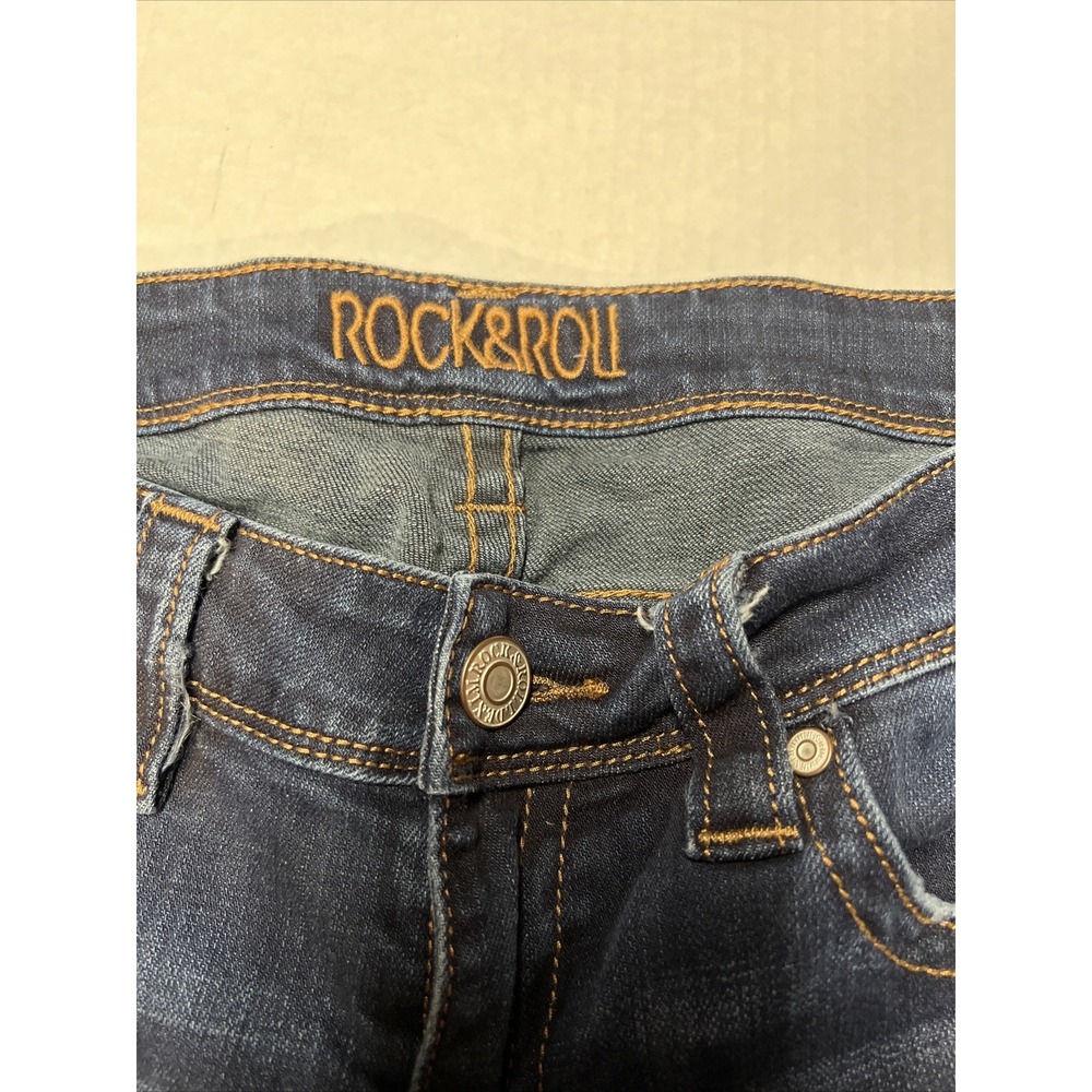 Rock & Roll Denim Western Cowgirl Trouser Women's 29 X 32 Jeans Turquoise Studs - Picture 9 of 16